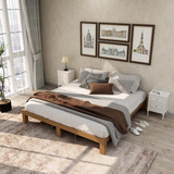 Cama De Plataforma De Madera Maciza King Size Otriek Con