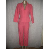 Conjunto Rosa Typs M Calça E Blazer Codmrn Usado Bom Estado