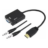 Cabo Adaptador Conversor Hdmi Para Vga Monitor Audio C/ P2