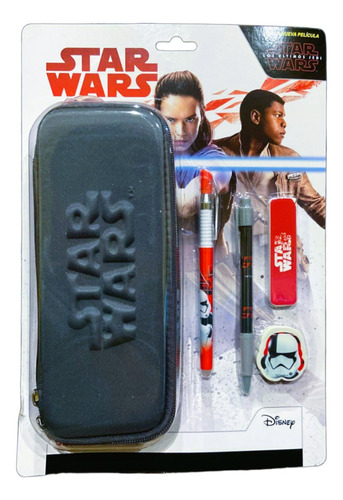 Estuche Star Wars Rigido Set Escolar 4pzs Cartuchera Lapiz