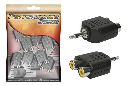 10xplug Adaptador Duplicador Splitter 1 P2 Mono X 2 Rcafêmea