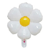 10 Balão Metalizado Flor Branco Amarelo Girassol Centro Mesa