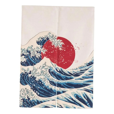 Cortina De Puerta Japonesa Sol Rojo Y Onda L