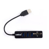 Lector Hub Usb 2.0 X3 Puertos Tarjeta Sd - Micro Sd Tf 