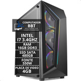 Cpu Pc Gamer Intel I7 3.4ghz 16gb Ssd 480gb 500w + Gt730 4gb