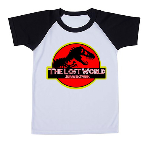 Camiseta Infantil Raglan Jurassic Park The Lost World Logo