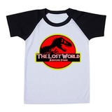 Camiseta Infantil Raglan Jurassic Park The Lost World Logo