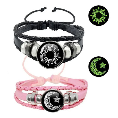 Pulseras Para Parejas De Sol Y Luna Brilla Oscuridad 2pzs | MercadoLibre