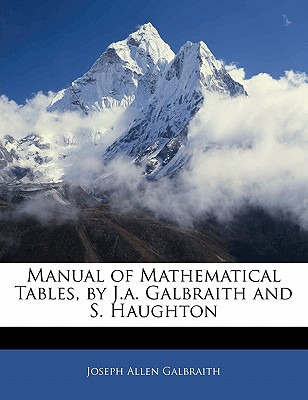 Libro Manual Of Mathematical Tables, By J.a. Galbraith An...