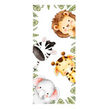 Adesivo Decorativo De Porta Safari Infantil Quarto 2732mlpt