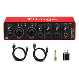 Tiimge Interfaz De Audio Usb 2x2 Para Pc, Con Alimentacion F