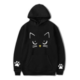 Poleron Sudadera Gato Kawaii Huellas Unisex