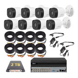 Kit Circuito Cerrado 8 Cámaras Fhd 1080p Dahua 2 Tb Dvr 16ch