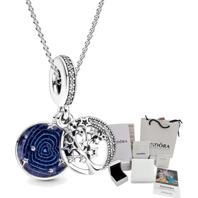 Charm Doble Capa De Plata Árbol Estelar Y Vía Láctea Pandora