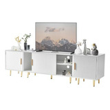 Mueble Tv Redlife Con Almacenaje, 32-80 Pulgadas, Blanco