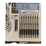 Bolígrafo Zebra Acero Inoxidable F301 - 0.7mm 9pk | +refill