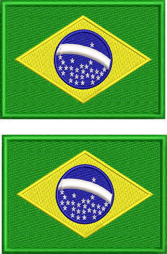 Kit 2 Pçs Bordado Bandeira Brasil Motociclista Militar Ban38
