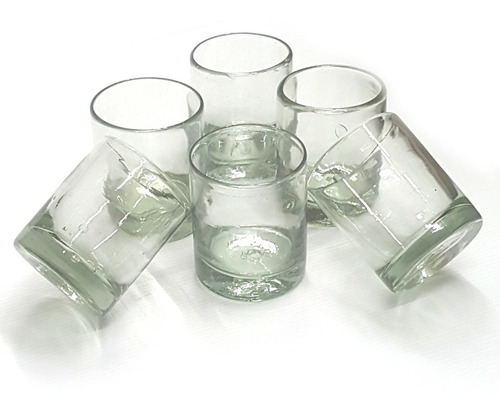 Juego De 8 Vaso 8x10 Cristalinos De Vidrio Soplado Artesanal