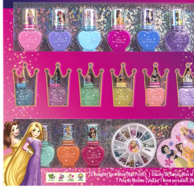 Set De Esmaltes Disney Princesas Para Niñas Con 15 Esmaltes Desprendibles, Gems Para Decoración De Uñas, Spa De Uñas Infantil No Tóxico, Juego Creativo De Manicure Infantil | MercadoLibre