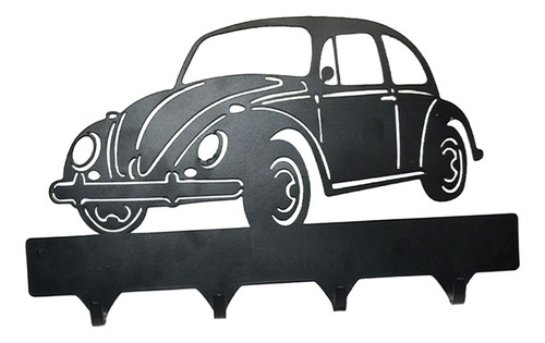 Decoración De Arte De Pared De Metal Negro 25,5x2x15cm Auto
