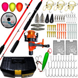 Kit Combo Equipo Completo 2.10 Pesca Caña Reel Caja Accesori