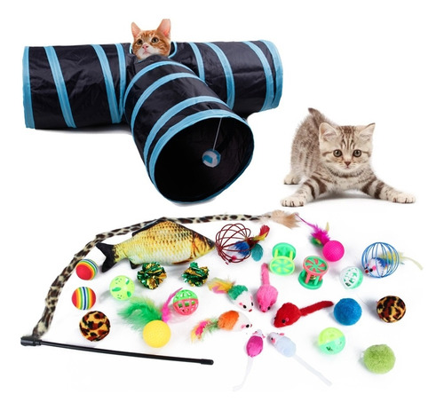 27pcs Juguetes Para Gatos Mascotas Divertido Antiestrés