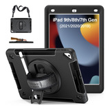 Funda Para iPad De 9 Generacion 2021 Grado Militar Negro