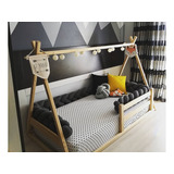 Cama India Tipi Montessori Sin Barniz (colchón 140x80cm)