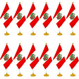Mini Banderas Wxtwk, Poliéster, De Perú, Con Base, 12 Piezas