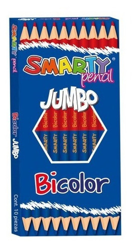 Lapiz Bicolor Jumbo Hexagonal Caja Con 10 Piezas Smarty