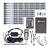 Kit De Tiras De Luces Led Ditrio Underglow Rgb, 12 Unidades,