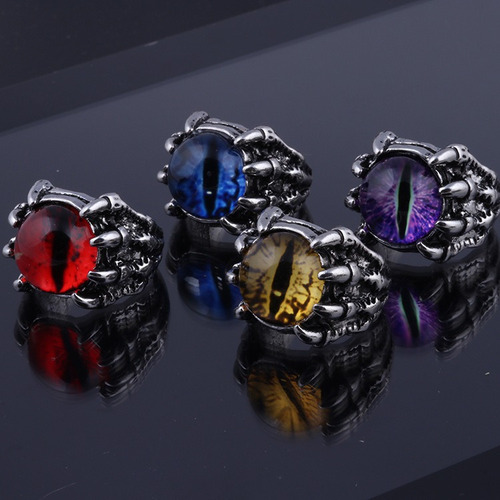 Anillos Góticos For Hombre, Con Diseño De Ojos De Satanicos