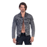 Chamarra De Mezclilla Stretch Hombre Opps Jeans Acid Wash