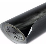 Vinil Adesivo Envelopamento Fibra Carbono Preto - 1m X 30cm