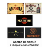 Combo Chapas Vintage 20x30cm X 5 Unid - Bebidas Horizontal