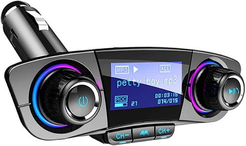 Receptor Bluetooth Y Transmisor Fm Auto Cargador Rápido 2usb