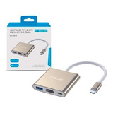 Adaptador Typehub Thunderbolt Usb 3.1 Tipo C Hdmi 4k 3 Em 1