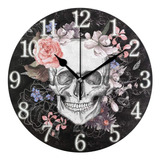 Reloj De Pared De La Flor Del Craneo Mr Xzy De Baño Ac...