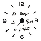Reloj De Pared 70cm X 70cm Palos Y Números Frase En 3d  Dios