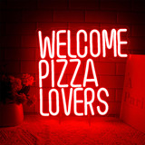 Letrero De Neón Con Texto En Inglés  Welcome Pizza Lovers Ne