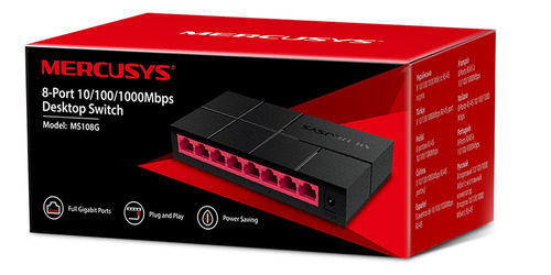 Switch Escritorio Mercusys Ms108g 8 Puertos 10/100/1000 Mbps