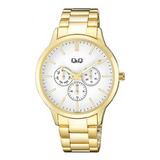 Reloj Para Mujer Q&q A01a-005py A01a-005py Dorado