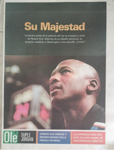 Suplemento Michael Jordan. Básquet. Diario Olé