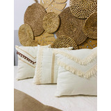 Kit 3 Capas Almofada Luxo Linho Estilo Boho Chic Exclusivo 