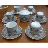 Juego De Café Con Azucarera Porcelana China  Antiguo 