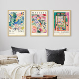 Cuadros Con Vidrio - Matisse Pintura Set X 3 - 30x45