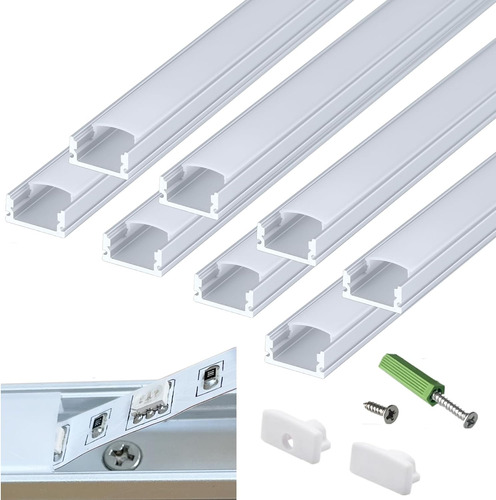 Difusor De Canal Led En Forma De U De 6.56 Pies Preperforado