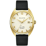 Relógio Bulova Sinatra Fly Me To The Moon Automático 97b196 Cor Da Correia Preto Cor Do Bisel Dourado Cor Do Fundo Prateado