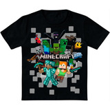 Camiseta Infantil E Juvenil Minecraft Roupa Infantil 