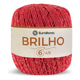 Barbante Brilho Dourado N°6 Euroroma - Cor Vermelho | Crochê